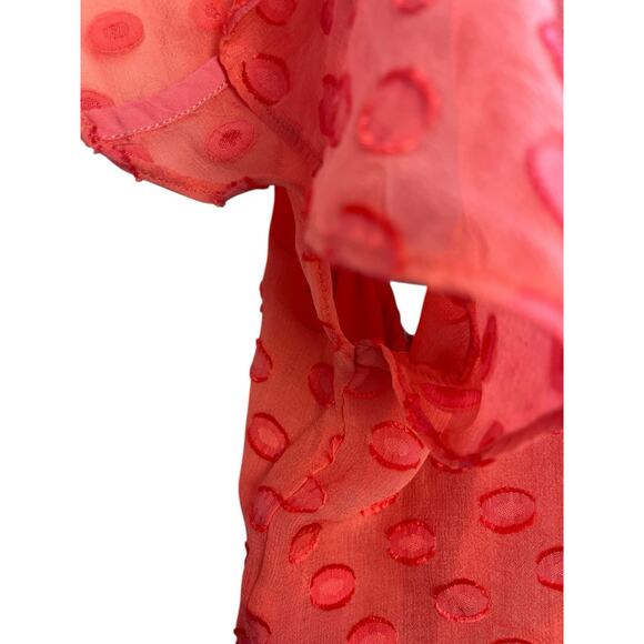 Soft Surroundings Women's Medium Silk Blend Blouse Button Front Flutter Sleeve - Picture 8 of 11